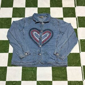 Women’s Y2K Crystal Kobe size L valentines denim jacket